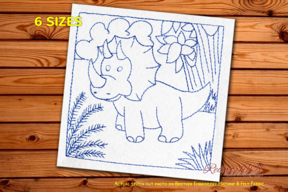 Funny Baby Triceratop Embroidery for Seasonal Gifts